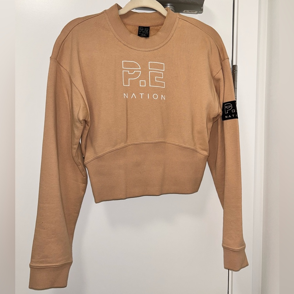 CROPPED P.E.NATION PINK/NUDE SWEATER SIZE M